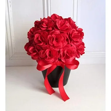 VATIN Double Face Hot Red Satin Ribbon - 1" x 25 Yards