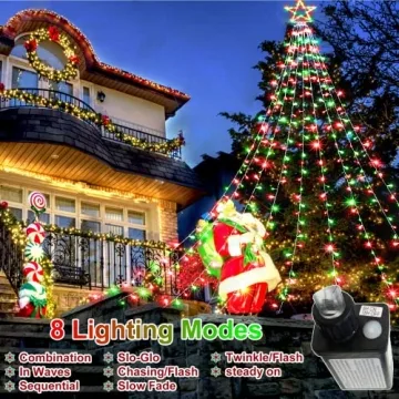 344 LED Waterfall Star Lights for Outdoor Christmas Décor