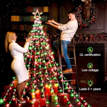 344 LED Waterfall Star Lights for Outdoor Christmas Décor