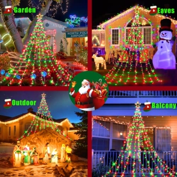 344 LED Waterfall Star Lights for Outdoor Christmas Décor