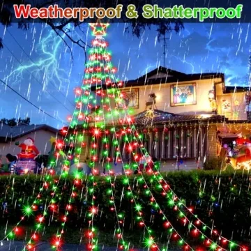 344 LED Waterfall Star Lights for Outdoor Christmas Décor