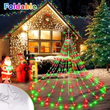 344 LED Waterfall Star Lights for Outdoor Christmas Décor