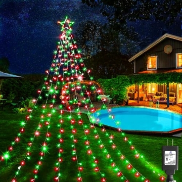 344 LED Waterfall Star Lights for Outdoor Christmas Décor