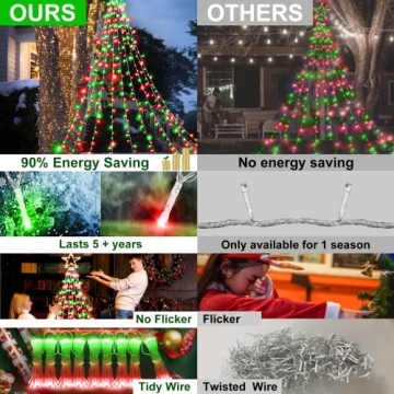 344 LED Waterfall Star Lights for Outdoor Christmas Décor