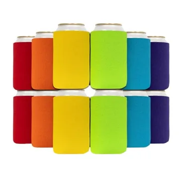 QualityPerfection Can Cooler Sleeve - 12 Pack Insulated Drink Sleeves, Vibrant Colors, Perfect for P...