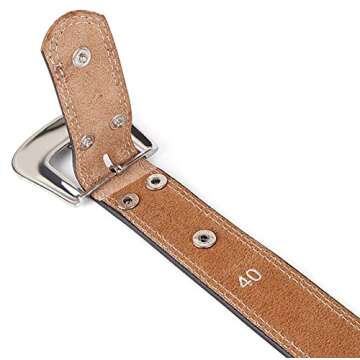 F&L CLASSIC mens Western full grain Leather belt Strap w/Snaps for Interchangeable Buckles, USA,