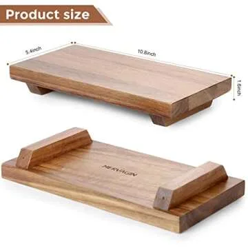 MERVAGIN Rustic Wooden Pedestal Stand for Kitchen & Bath