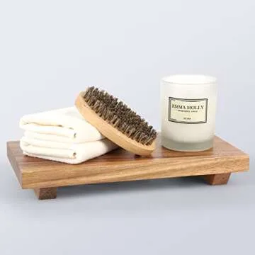 MERVAGIN Rustic Wooden Pedestal Stand for Kitchen & Bath