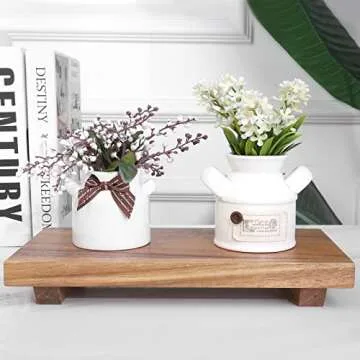 MERVAGIN Rustic Wooden Pedestal Stand for Kitchen & Bath