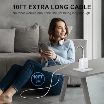 iPhone 16 Pro Max Charger Fast Charging, 45W USB C iPhone 16 Super Fast Charger Block with 10ft Long Type C Charging Cable Cord for iPhone 16/16 Pro/16 Pro Max/16 Plus 15/15 Pro Max/Pro, Galaxy S24