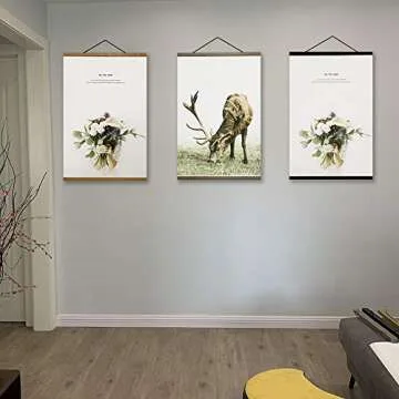 Miaowater Teak Wood Magnetic Poster Frame Set of 2