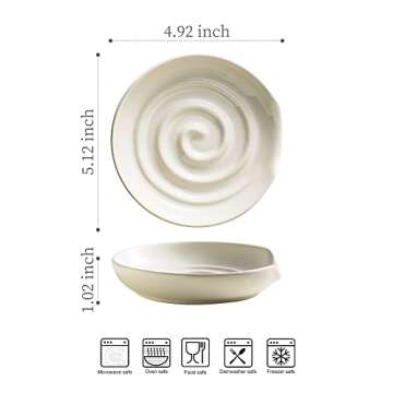 Cormomu Spoon Holder, Ceramic Spoon Rest for Stove Top, Utensil Holder for Spatula, Coffee Spoon, Spoon Cradle, Kitchen Accessories for Stove, Christmas Gifts, White