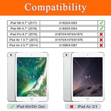 Soke Case Fits for iPad 6th/5th Generation with Pencil Holder - [Full Body Protection + Auto Wake/Sl...