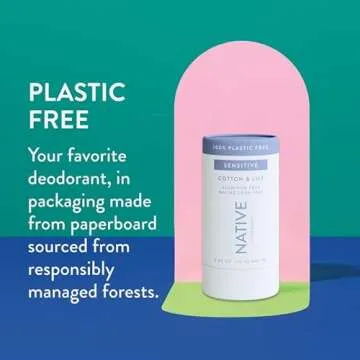 Native Plastic Free Deodorant | 72 Hour Odor Control Cotton & Lily