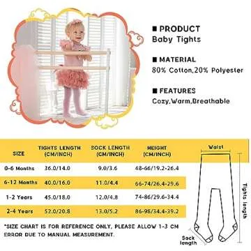 WEWINK PLUS Baby Girls Tights 3 Pack for 0-6 Months