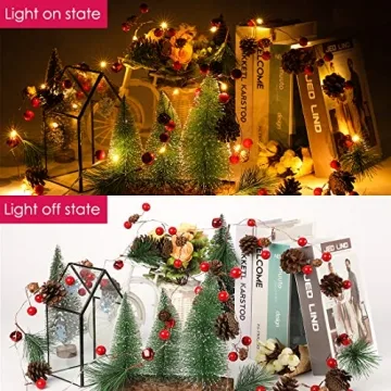 Luditek 6.5FT LED Christmas Garland with Pine Cone