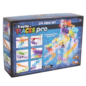 Fat Brain Toys Trestle Tracks Pro - 274-Piece Marble Run