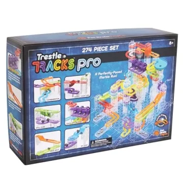 Fat Brain Toys Trestle Tracks Pro - 274-Piece Marble Run