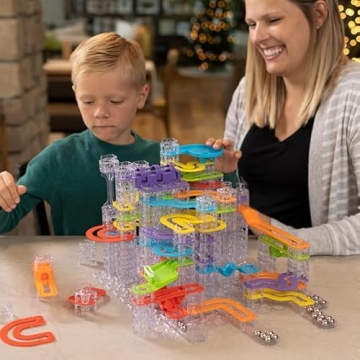 Fat Brain Toys Trestle Tracks Pro - 274-Piece Marble Run