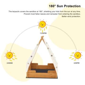 BIRASIL Triangular Sandbox with Canopy for Kids