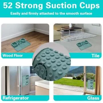 Dog Lick Mat, Dog Slow Feeder Bowl Mat, Dog Cat Licking Pad for Butter Yogurt Peanut Frozen Food, Dog Treats Feed Mat for Anxiety Relief, Dog Puzzle Enrichment Toys Silicone (Green, 11.9"x7.9")