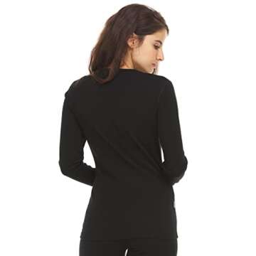 Women's Long Sleeve V-Neck - 100% Merino Wool Base Layer - Casual Shirt - Under Layer - Midlayer - B...