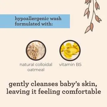 Aveeno Baby Cleansing Therapy Moisturizing Baby Body Wash with Natural Oatmeal & ProVitamin B5, Gentle Tear-Free Baby Bath Wash for Sensitive & Eczema-Prone Skin, Hypoallergenic, 8 oz