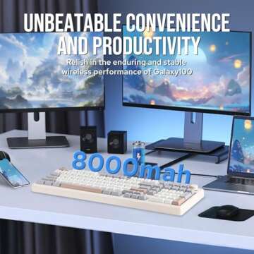 EPOMAKER Galaxy100 QMK/VIA Wireless Gaming Keyboard, Aluminum Mechanical Keyboard with PP Plate, Hot...
