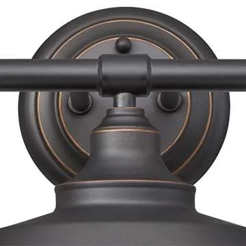 Westinghouse 6343400 Iron Hill Wall, 3-Light, Oil Rubbed Bronze with White Shades