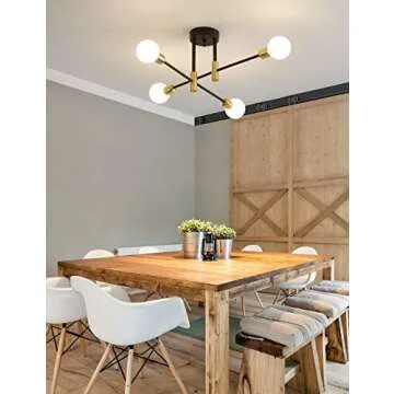 Biewalk Sputnik Chandelier Mid Century Modern Nordic Pendant Lighting 4 Lights Ceiling Light Fixture...