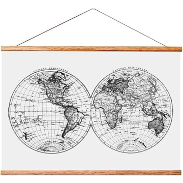 Landmass 24” Wide Magnetic Poster Hanger Frame - Wall Hanging Wooden Frame For Posters, Prints, Ph...