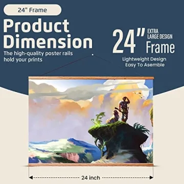 Landmass 24” Wide Magnetic Poster Hanger Frame - Stylish Display for All Art