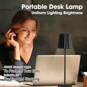 Rechargeable AZCOOKS Cordless Table Lamp with 3 Dimming Modes