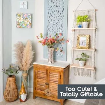 Snug Life 3-Tier Macrame Wall Hanging Shelf for Home Decor