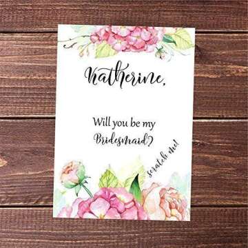 Bridesmaid scratch off card Personalized proposal Bridesmaid card