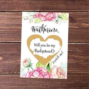 Bridesmaid scratch off card Personalized proposal Bridesmaid card