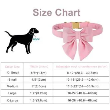 Maca Bates Dog Collar with Pink Bow Bowtie for Dogs Solid Colors Sailor Bow Tie Adjustable Breakaway Girly Cherry Collars Birthday Gift for Small Medium Large XL Girl Female Boy Male Puppy Pet