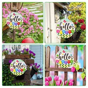 PETCEE Hello Spring Door Sign - Vibrant Spring Decor