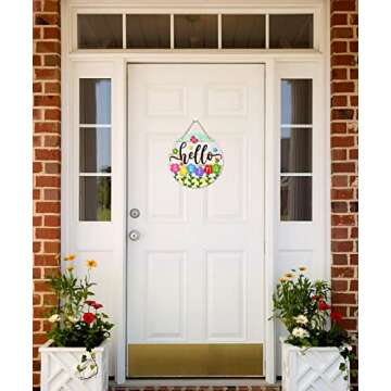 PETCEE Hello Spring Door Sign - Vibrant Spring Decor