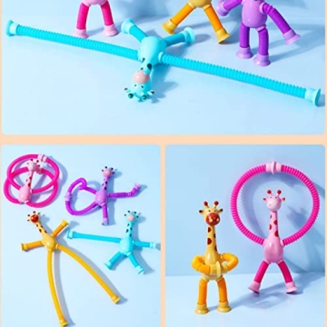 4 Pack Telescopic Suction Cup Giraffe Toy for Kids