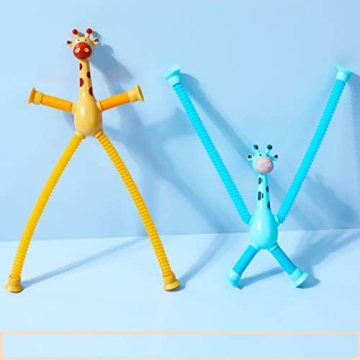 4 Pack Telescopic Suction Cup Giraffe Toy for Kids