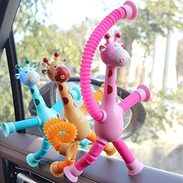 4 Pack Telescopic Suction Cup Giraffe Toy for Kids