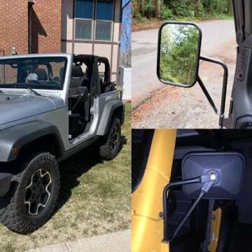 JUSTTOP Jeep Mirrors for Wrangler - Easy Install & Secure Fit