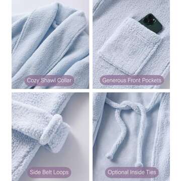 Plush Microfiber Fleece Robe | Super Soft & Warm | Full Length