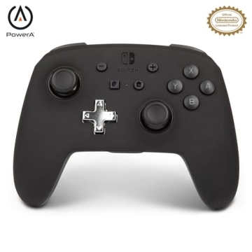 PowerA Enhanced Nintendo Switch Controller Wireless - Black, Rechargeable Pro Controller for Switch,...