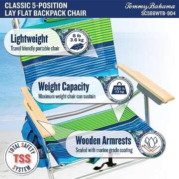 Tommy Bahama Beach Chairs with Cooler and Towel Bar
