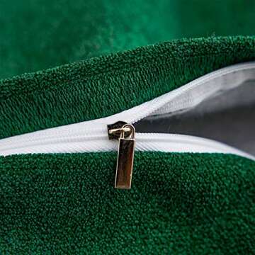 MERNETTE Pack of 2, Thick Chenille Decorative Square Throw Pillow Cover Cushion Covers Pillowcase, Home Decor Decorations for Sofa Couch Bed Chair 20x20 Inch/50x50 cm (Dark Green)