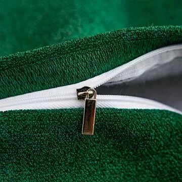 MERNETTE Pack of 2, Thick Chenille Decorative Square Throw Pillow Cover Cushion Covers Pillowcase, Home Decor Decorations for Sofa Couch Bed Chair 20x20 Inch/50x50 cm (Dark Green)