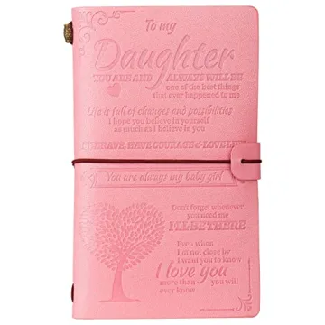 JANARARY To My Daughter Gift Leather Journal Notebook from Mom or Dad, 140 Pages Writing Journal for...