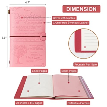 JANARARY Leather Journal for Daughters - Meaningful Gift